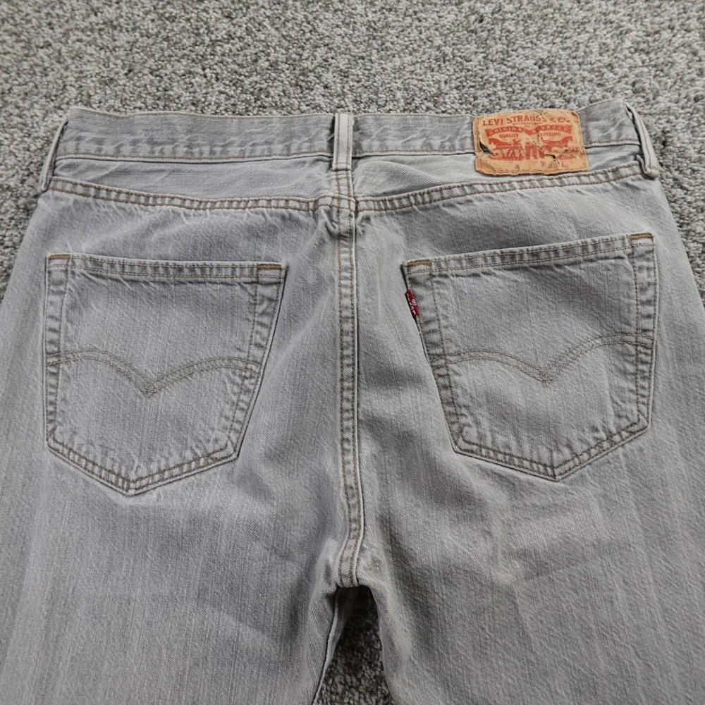 Levis Jeans Mens 33X34 Dark Black Denim Pants 501 XX Button Fly Straight Western